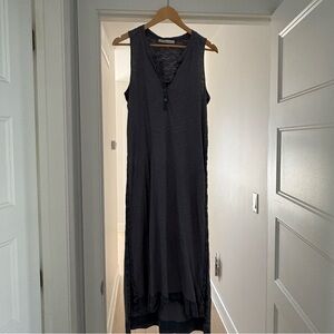 Chic Sleeveless Charcoal Maxi Dress